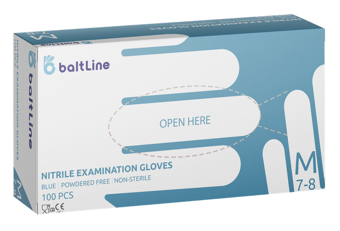 BALTLINE Izmērs M, nitrila cimdi, 100 gab. - 1