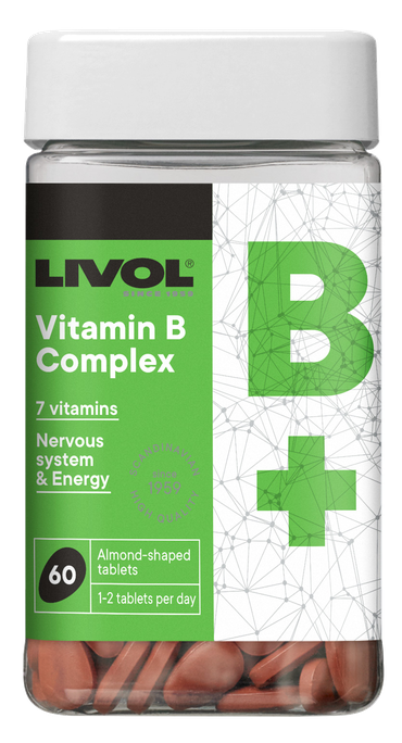 LIVOL Extra B Vitamīnu Komplekss tabletes, 60 gab. - 1