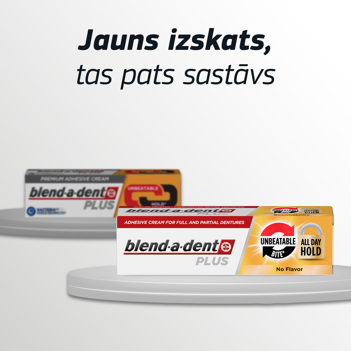 BLEND-A-DENT Plus Unbeatable Bite, No Flavor fiksācijas krēms zobu protēzēm, 40 g - 2