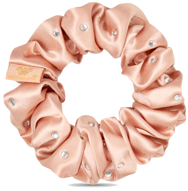 CRYSTALLOVE Crystalized Rose Gold zīda matu gumija, 1 gab. - 1