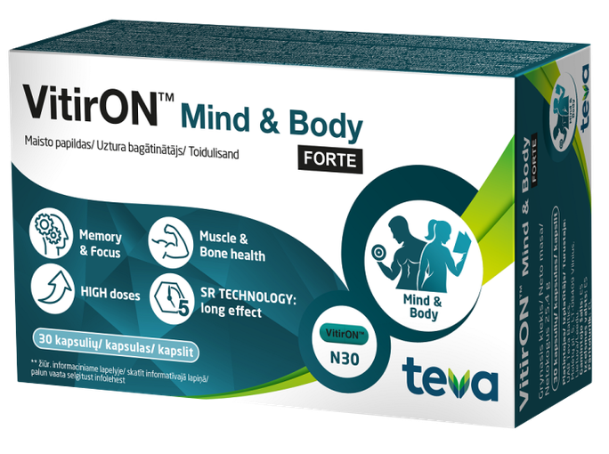 VITIRON Mind & Body FORTE kapsulas, 30 gab. - 1