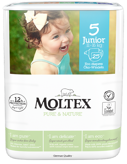 MOLTEX Eco Pure & Nature 5 Junior (11-16 kg) autiņbiksītes, 25 gab. - 1