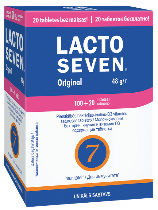 LACTO SEVEN LACTO SEVEN Original tabletes, 120 gab. - 1