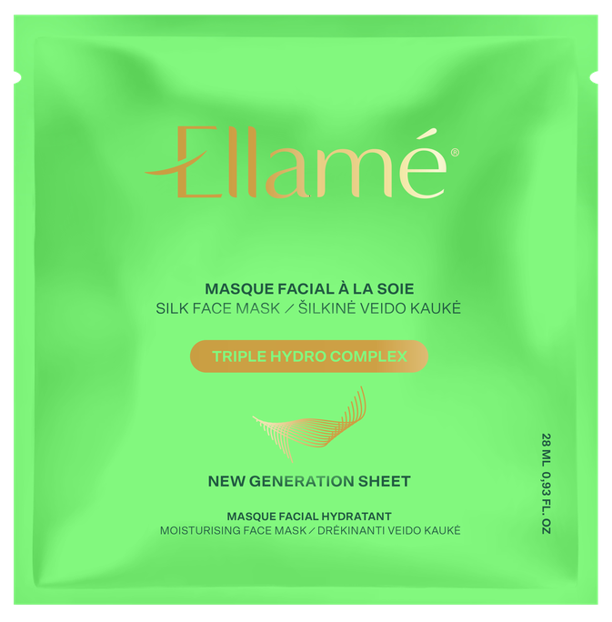 ELLAME Triple Hydro Complex Silk auduma sejas maska, 1 gab. - 1