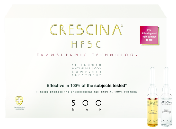 CRESCINA HFSC Transderm 500 Man (20+20) ampulas, 40 gab. - 1