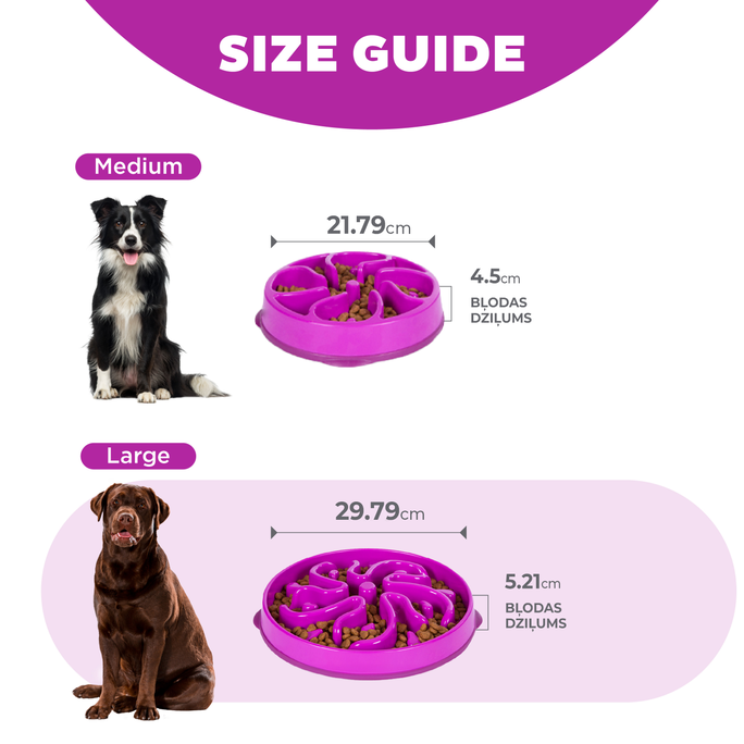OUTWARD HOUND Fun Feeder Flower, Violeta, M, Lēnēšanas bļoda, 1 gab. - 3