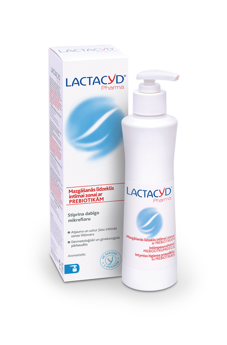 LACTACYD Pharma ar prebiotikām mazgāšanas līdzeklis intīmai zonai, 250 ml - 2