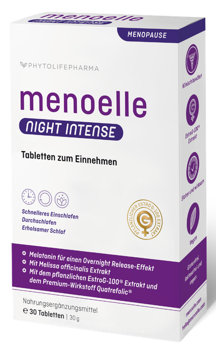 MENOELLE Night Intense sievietēm menopauzē tabletes, 30 gab. - 1