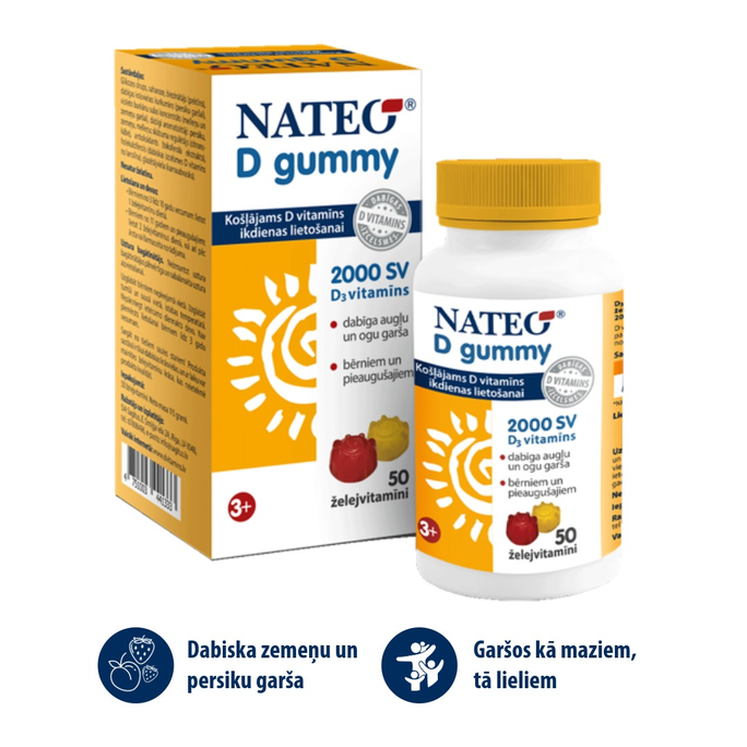 NATEO D Gummy 2000 SV želejvitamīni, 50 gab. - 2