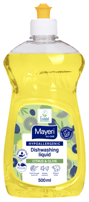 MAYERI Hipoalerģisks Citrus & Olive trauku mazgāšanas līdzeklis, 500 ml - 1