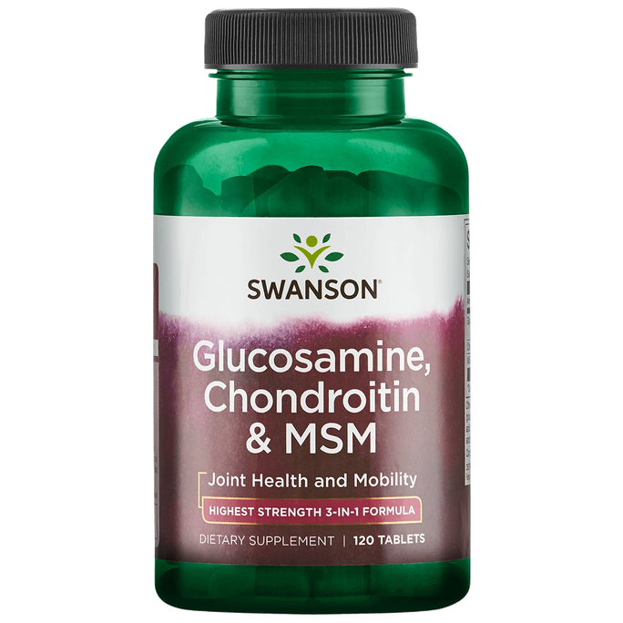 SWANSON Gliukozaminas, chondroitinas ir MSM, sąnariams, kapsulės, 120 vnt. - 1