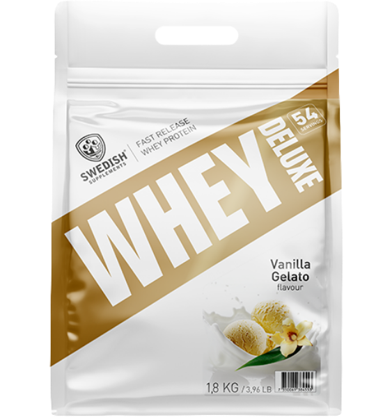 SWEDISH SUPPLEMENTS Whey Deluxe Vanilla Gelato pulveris, 1800 g - 1