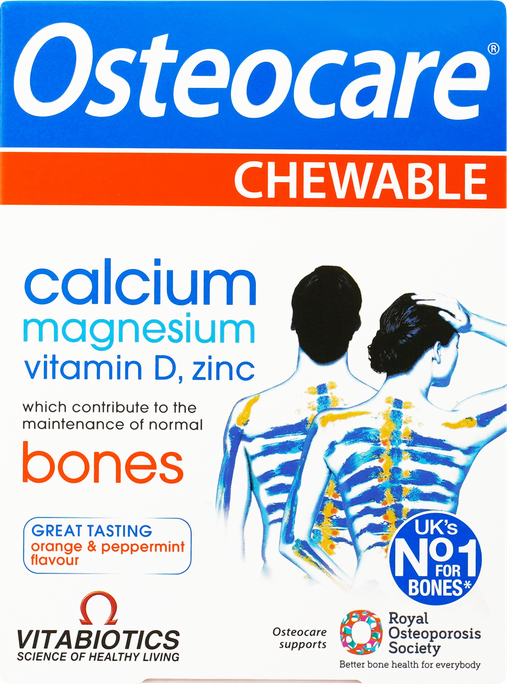 OSTEOCARE Calcium Magnesium Vitamin D Zinc košļājamās tabletes, 30 gab. - 1