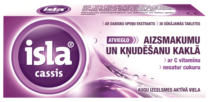ISLA Cassis + Vitamin C sūkājamās tabletes, 30 gab. - 1