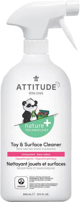 ATTITUDE Rotaļlietām Un Bērniem Pieejamām Virsmām izsmidzināms tīrīšanas līdzeklis, 800 ml - 1