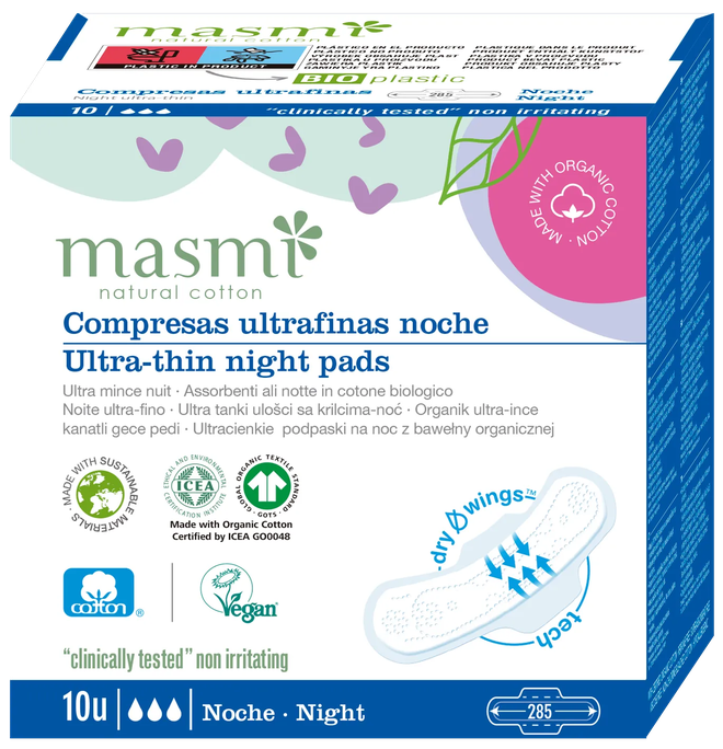 MASMI Ultra-Thin Night higiēniskās paketes, 10 gab. - 1