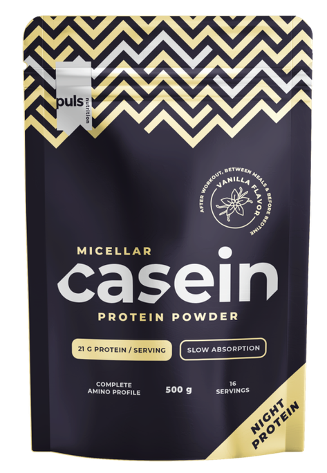 PULS NUTRITION Casein Vanilla pulveris, 500 g - 1