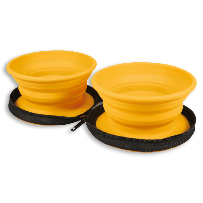 KIWI WALKER Double Bowl, Oranža, Ceļojumu bļoda, 1 gab. - 1