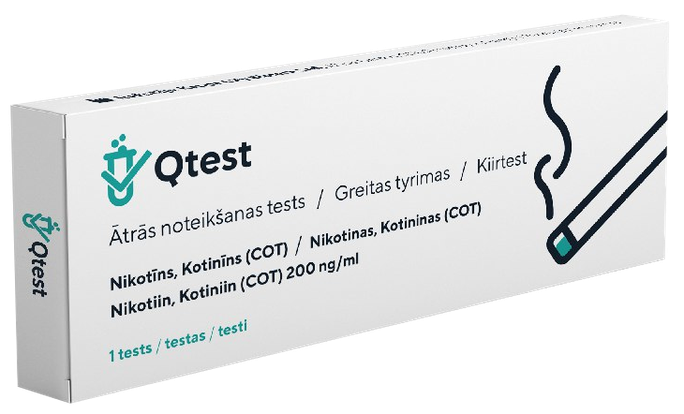 QTEST Nikotīna (COT) ātrais tests, 1 gab. - 1