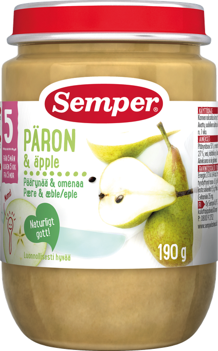SEMPER Bumbieru & Ābolu (No 5 Mēn.) biezenis, 190 g - 1