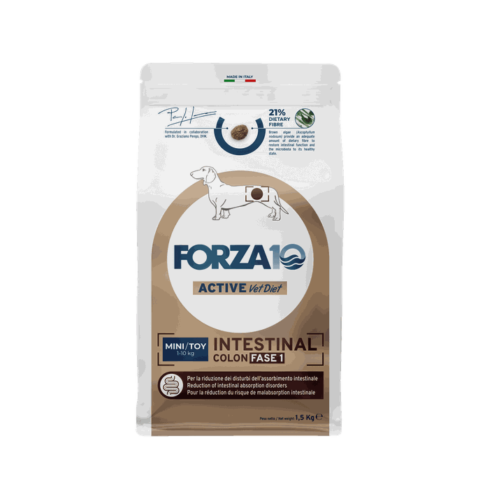 FORZA10 Active Vetdiet Intestinal Colon Fase 1 Mini/Toy, Suņiem sausā barība, 1.5 kg - 1