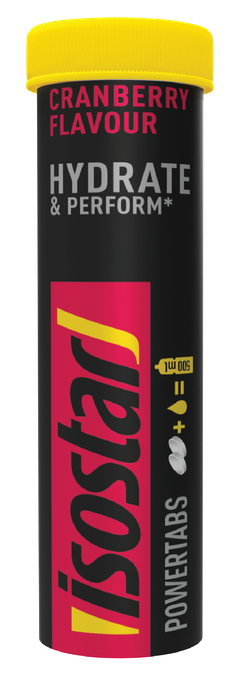 ISOSTAR Hydrate & Perform Powertabs Cranberry Isotonic 12g putojošās tabletes, 10 gab. - 1