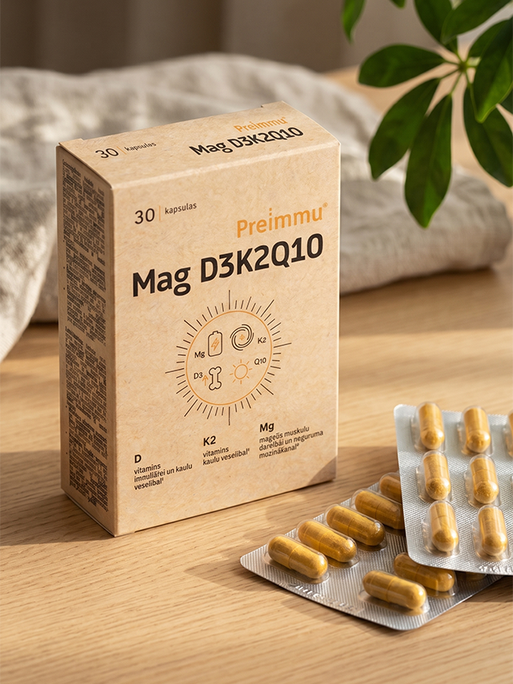 PREIMMU Mag D3K2Q10 kapsulės, 30 vnt. - 2