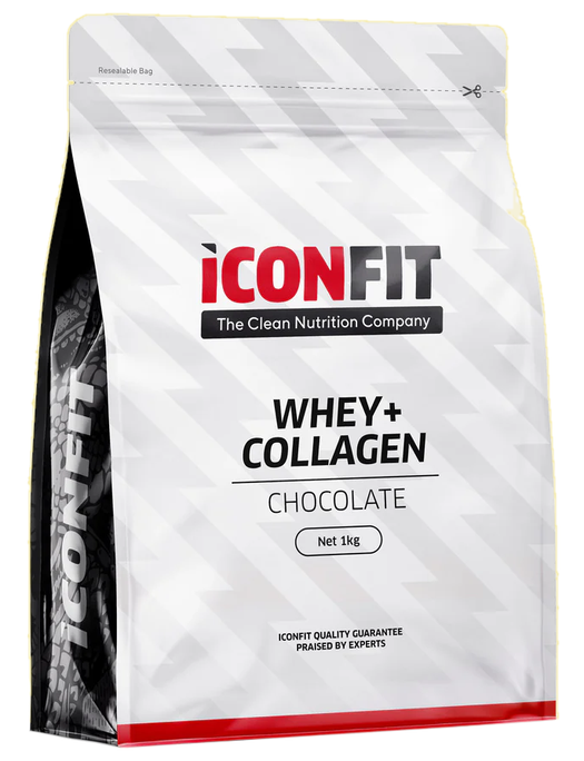 ICONFIT Whey+Collagen - Strawberry pulveris, 1000 g - 1