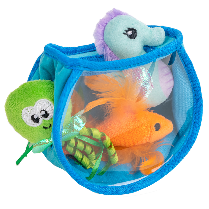 CATSTAGES Hide & Seek Fish Bowl, Zila rotaļlieta, 1 gab. - 1