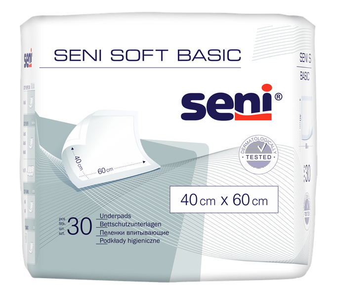 SENI Soft Basic 40 x 60 cm absorbējošie palagi, 30 gab. - 1