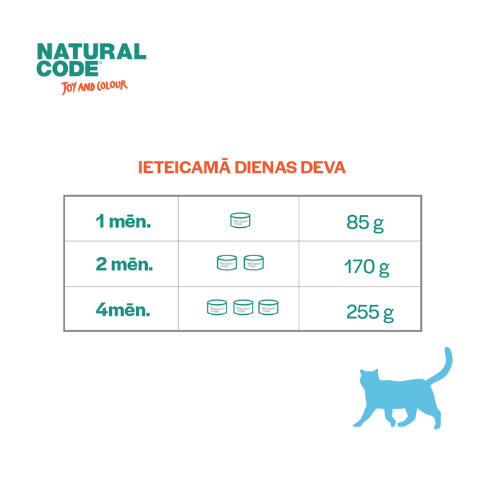 NATURAL CODE Baby Kitten Tuncis Un Vista mitrā barība, 85 g - 2