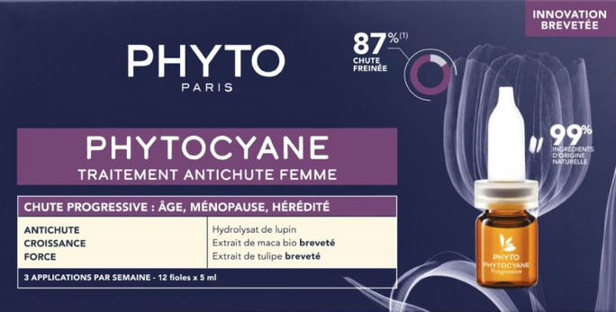 PHYTO Anti-Hair Loss procedūra nuo plaukų slinkimo moterims, ampulės, 12 vnt. - 1