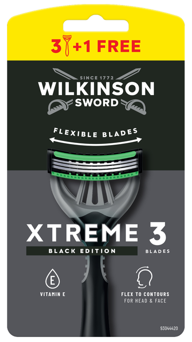 WILKINSON SWORD Xtreme 3 Black Men's vienreizlietojamie skuvekļi, 4 gab. - 1