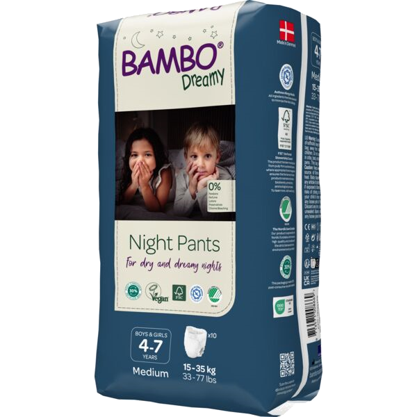 BAMBO Nature Dreamy Night Pants, 4-7 gadi, 15-35 kg biksītes, 10 gab. - 1
