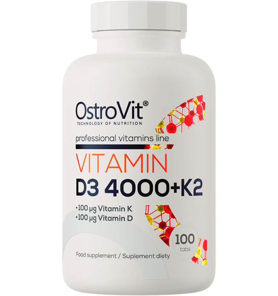OSTROVIT Vitamin D3 4000 IU + K2 tabletes, 100 gab. - 1