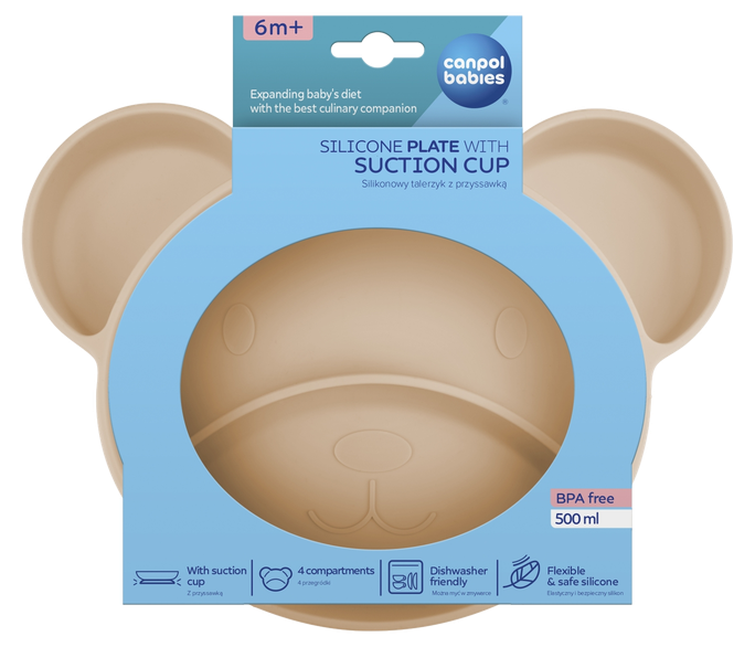 CANPOL BABIES Bear Beige šķīvis, 1 gab. - 1