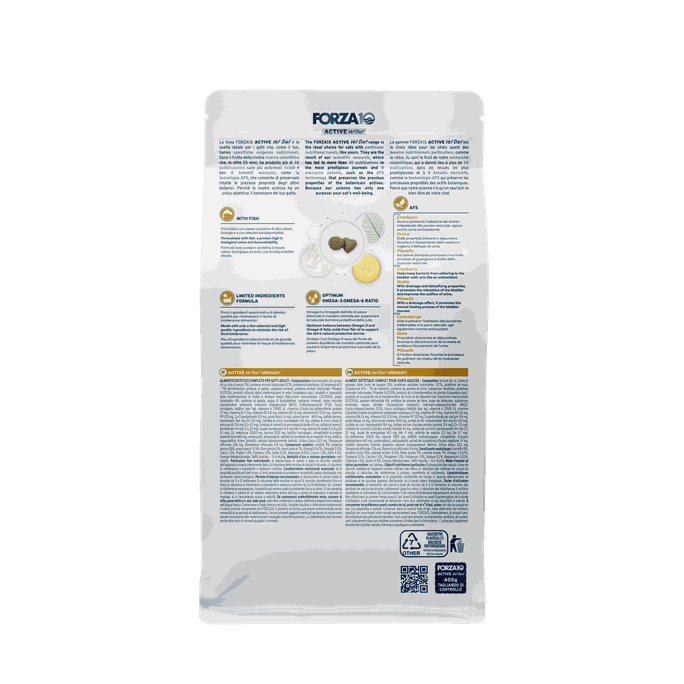 FORZA10 Activet Vetdiet Cat Urinary, Kaķiem sausā barība, 400 g - 2