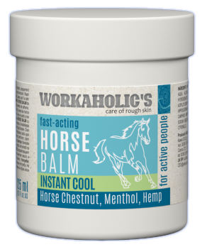 WORKAHOLICS Horse Balm su kaštonų, kanapių ekstraktais, šaldantis kūno balzamas, 125 ml - 1