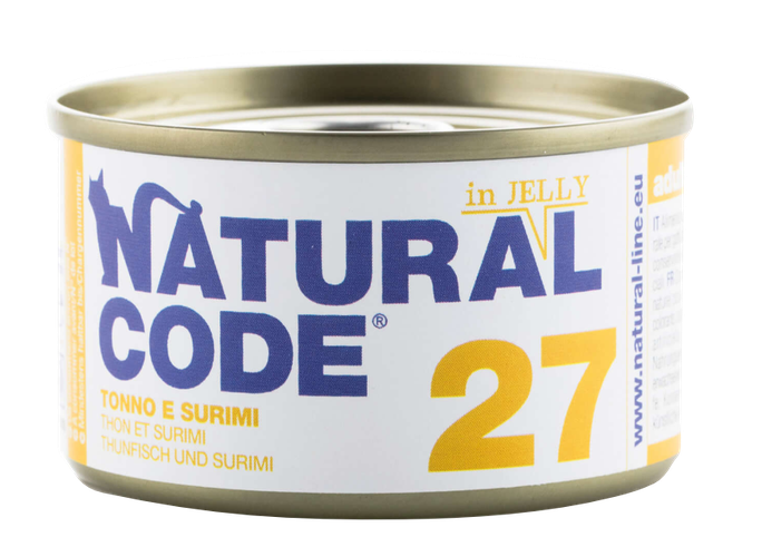NATURAL CODE 27 Tuncis Un Surimi konservi kaķiem, 85 g - 1