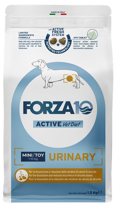 FORZA10 Active VetDiet Urinary Mini/Toy sausā barība, 1.5 kg - 1