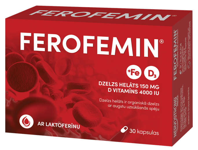 FEROFEMIN Ar D Vitamīnu kapsulas, 30 gab. - 1