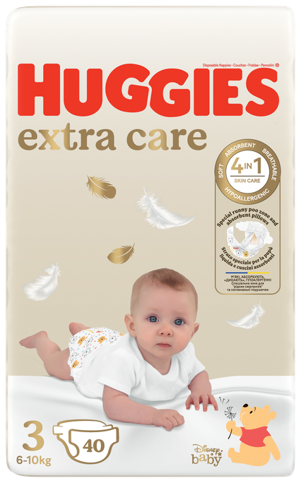HUGGIES Extra Care 3 Jumbo Pack, 6-10kg autiņbiksītes, 40 gab. - 1