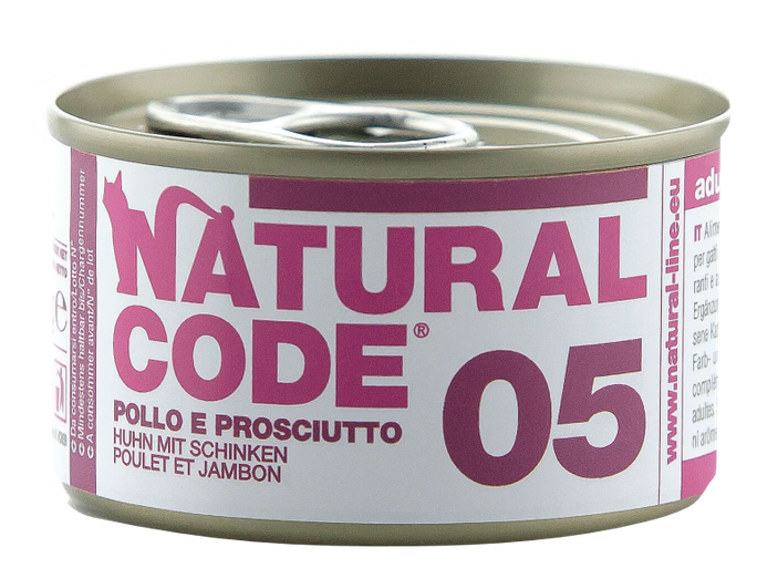 NATURAL CODE 05 Vista Un Šķiņķis konservi kaķiem, 85 g - 1