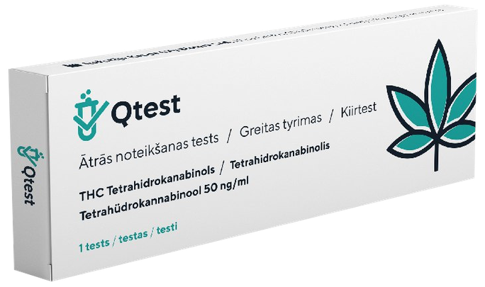 QTEST Marihuānas (THC) ātrais tests, 1 gab. - 1