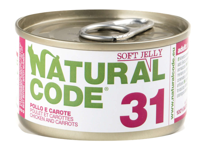 NATURAL CODE 31 Vista Un Burkāni konservi kaķiem, 85 g - 1