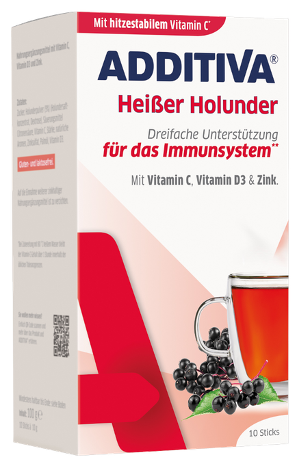 ADDITIVA plūškoks + vitamin C + zink + vitamin D3 paciņas, 10 gab. - 1