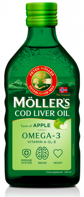 MOLLERS Zivju Eļļa Ar Ābolu Garšu zivju eļļa, 250 ml - 1