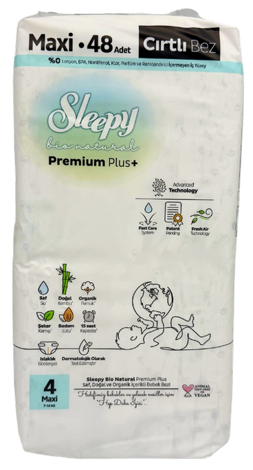 SLEEPY BIO Natural Maxi 7-14 kg autiņbiksītes, 48 gab. - 1