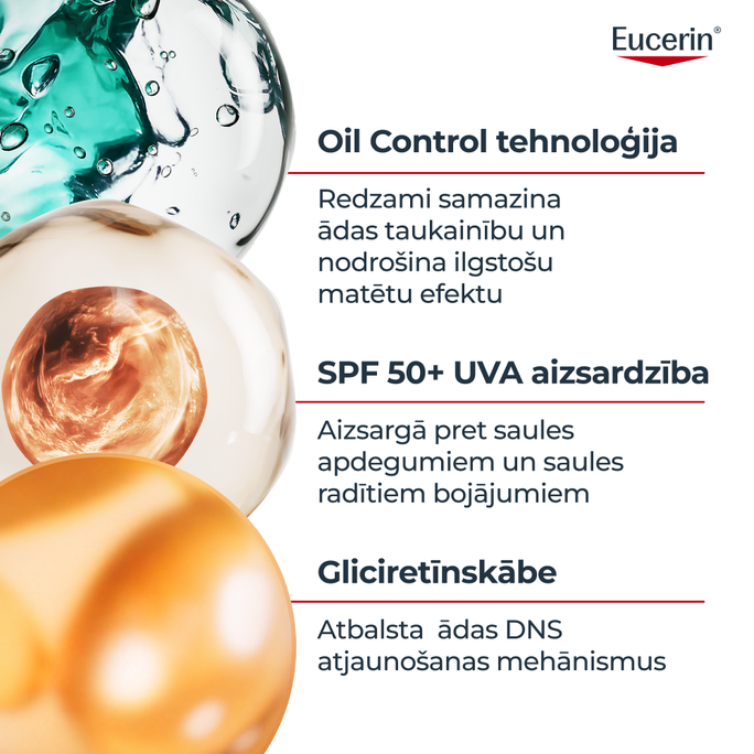 EUCERIN Sun Oil Control Dry Touch SPF 50+ krēms-gels, 200 ml - 4