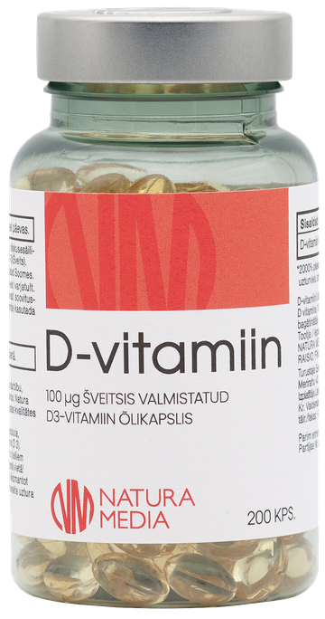 VITAMĪNS D3 100 mkg 4000 IU kapsulas, 200 gab. - 1